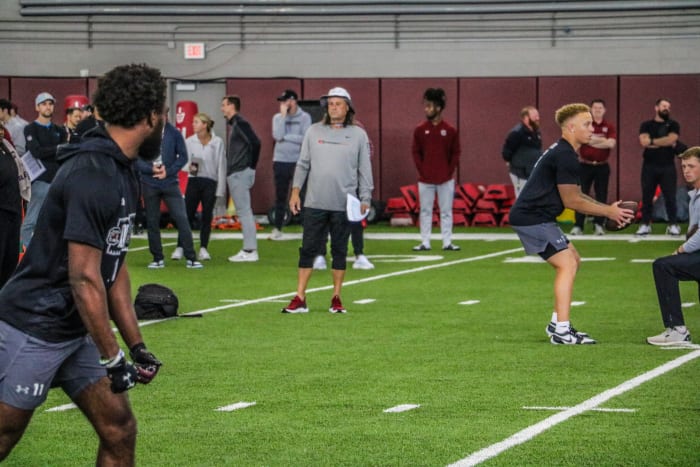 Rattler getting ready to throw the ball to former Gamecock wideout Eddie Lewis (12th March, 2024)